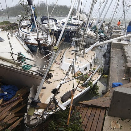 Boats damaged by Cyclone Pam in the Vanuatu capital of Port Vila. Photo: AP