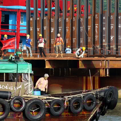There have been at least four fatal accidents at construction sites linked to the massive bridge to Zhuhai and Macau. Photo: K.Y. Cheng