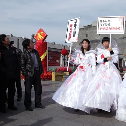 Some of the women detained took part in a previous campaign in Beijing to protest against domestic violence. Photo: SCMP Pictures