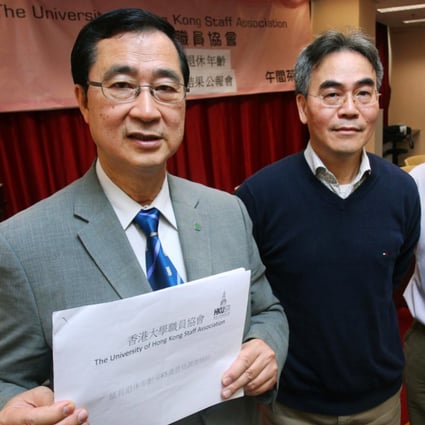 Union president Stephen Chan (left) and vice-presidents Cheung Po-yin (centre) and Huang Yuping. Photo: May Tse