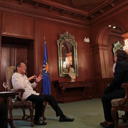 Philippine President Benigno Aquino speaks with the South China Morning Post's Raissa Robles last week. Photo: SCMP Picture