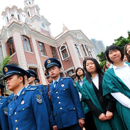PLA officers visit the University of Hong Kong in 2010. Photo: Oliver Tsang