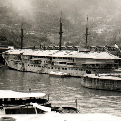 HMS Tamar moored at Hong Kong naval basin in 1941. Photo NHSA.