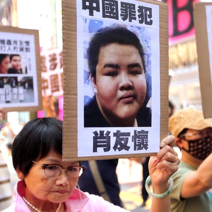 Protesters rallied against the boy's bid to stay in Causeway Bay on Monday. Photo: Sam Tsang
