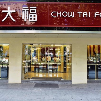 A Chow Tai Fook jewellery store in China. Hong Kong jewellery companies seem to enjoy an edge among Chinese customers over brand name stores. Photo: Reuters 