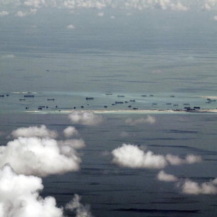Reclamation work being carried out by China at Mischief Reef in the Spratly group of islands has angered other nations.Photo: EPA