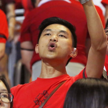 A Hong Kong fan boos during the national anthem before the World Cup qualifier against the Maldives at Mong Kok Stadium. Hong Kong won 2-0. Photo: AP