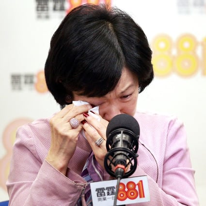 Regina Ip wept last Friday as she talked about the botched reform vote walkout. Photo: SCMP Pictures