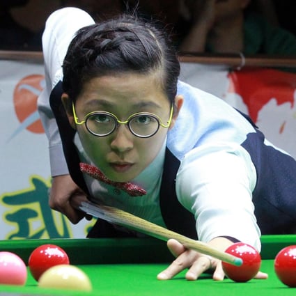Hong Kong snooker star Ng On-yee is a picture of concentration against world champion Stuart Bingham last night. Photos: May Tse