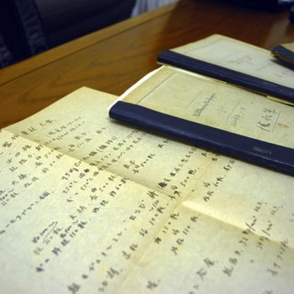 The notebooks, dated October and November 1944, were discovered at Kyoto University.Photo: SCMP Pictures