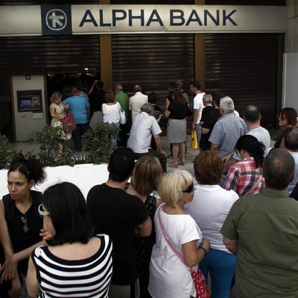 Greek economic output fell 22 per cent from 2008 to 2012, one of the worst recessions to hit any country during peacetime. Photo: EPA
