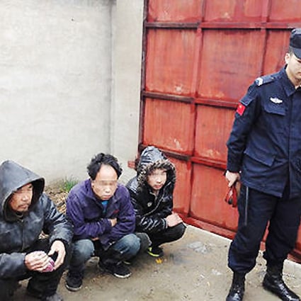 Three suspects rounded up in the police crackdown. Photo: China News Service
