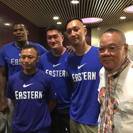 From left: Eastern's Chris Barnes, Heung Chun-keung (both players) coach Tam Wai-Yeung , Assistant director Lee Wai-Lin, director Peter Leung Shou-chi.

