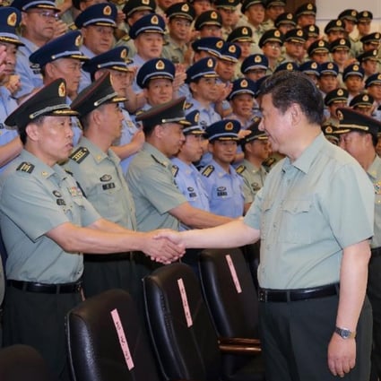 Xi Jinping meets with senior officers from the 16th army group. Photo: Xinhua
