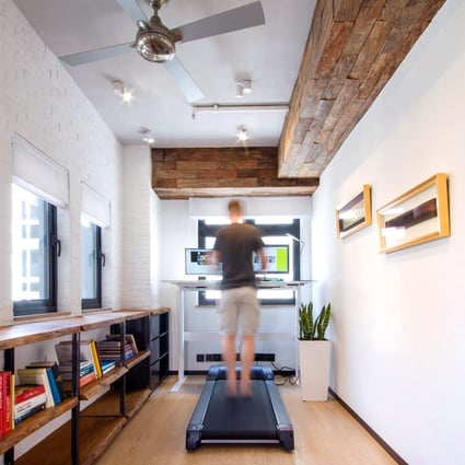 Vivid Living's standing desk allows an easy treadmill workout while performing simple tasks at the computer. Photo: SCMP Pictures