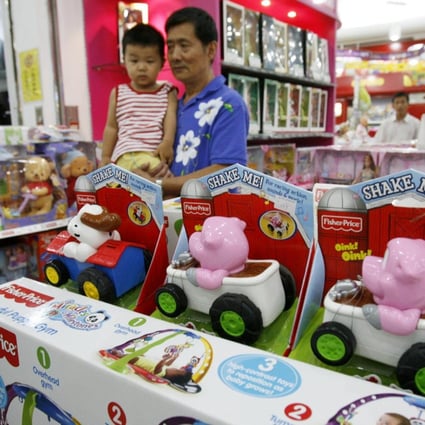 Shopping malls in China are increasingly allocating more space to children's section to lure the youngsters so that their families will stay there longer. Photo: Reuters
