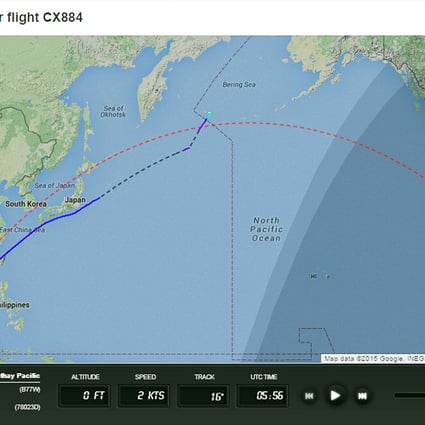 Flightradar24 details the full flight history for flight CX884. Photo: SCMP Pictures