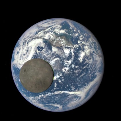The moon passed between Nasa's  Deep Space Climate Observatory and the Earth, allowing the satellite to capture this rare image of the moon's far side in full sunlight. Photo: Nasa