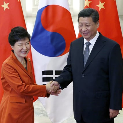 South Korea's President Park Geun-Hye pictured with Xi Jinping at an Apec summit in Beijing last year. Photo: AP