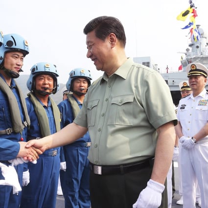 President Xi Jinping meets navy personnel in Sanya. PLA reform will boost the navy's role relative to the army's. Photo: Xinhua
