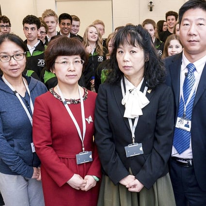 Yang Jun (centre), a science teacher, was one of five from China who took part in the experiment at Bohunt School in Hampshire. Photo: BBC