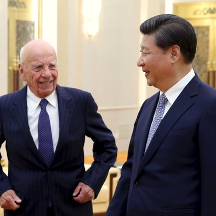 Chinese President Xi Jinping meets News Corp CEO Rupert Murdoch in Beijing. Murdoch pledged his media outlets would offer full coverage to Xi's trip to the US. Photo: Reuters