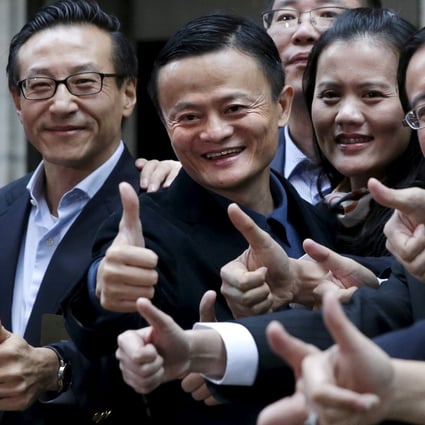 One year ago, Alibaba Group founder Jack Ma Yun launched his company on the New York Stock Exchange. Photo: Reuters