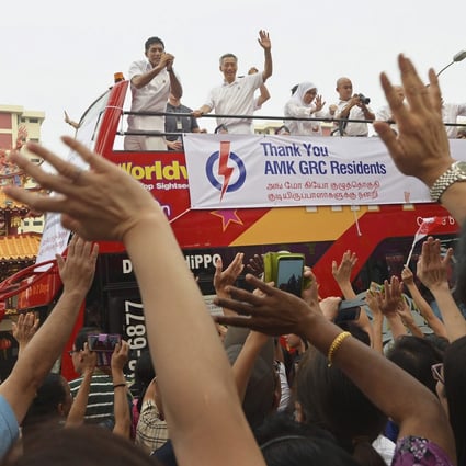 People's Action Party victory parade following its election victory last month. Photo: EPA 