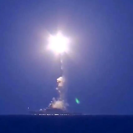 Russia dramatically escalated its air war in  Syria on Wednesday, unleashing heavy bombardments and cruise missile strikes  from the Caspian Sea as cover for a major Syrian army ground offensive.  Photo: Tass/TNS
