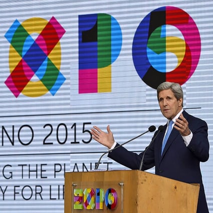US Secretary of State John Kerry spoke at the Milan Expo, whose theme this year is "Feeding the Planet, Energy for Life." Photo: AFP