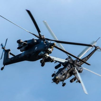 Russian Mi-28 military helicopters. Photo: EPA