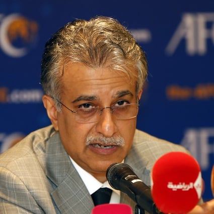 Sheikh Salman bin Ebrahim al-Khalifa, head of the Asian Football Confederation, is seeking the Fifa presidency but is accused of human rights abuses. Photo: AP