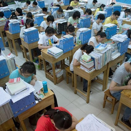 Many Chinese students do not believe the practice of memorising old exam questions and learning them by rote at crammer colleges and institutes is cheating. Photo: Xinhua