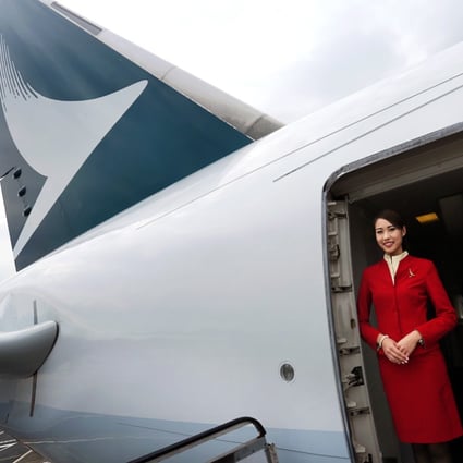 In addition to the pay increase, Cathay Pacific Airways Flight Attendants Union will also ask the management to pay for cabin crew's travel insurance during their time at outports. Photo: Jonathan Wong