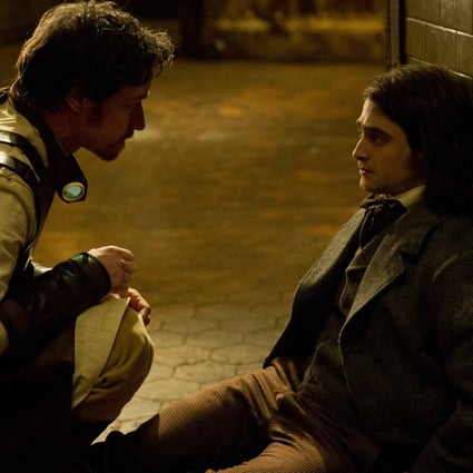 James McAvoy and Daniel Radcliffe in a scene from Victor Frankenstein