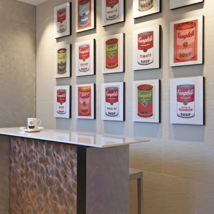 (Campbell's Soup Cans), Pop art suits a minimalist décor. Photo: Clifton Leung Design Workshop.