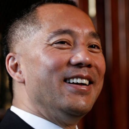 Fugitive Chinese businessman Guo Wengui speaks during an April interview in New York. Photo: Reuters