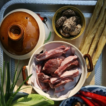 Raw ingredients for mutton casserole with fermented bean curd. Photo: Jonathan Wong