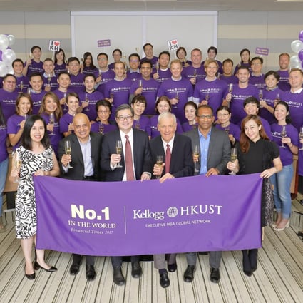 Kellogg-HKUST’s EMBA programme celebrates its record-setting achievement as the best in the world, according to the latest Financial Times (FT) Global EMBA Rankings. Photos: HKUST