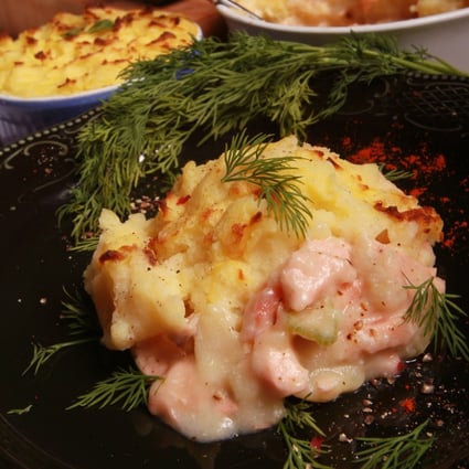 Comfort food with friends recipes salmon, fennel and leek pie, and