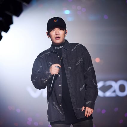 Chinese rap singer PG One performs during a New Year concert in Guangzhou, China on January 1, 2018.