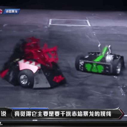 Toxic Fangs from China and Flame Tyrannosaurus from the UK duke it out in Episode 1 of Clash Bots. (Picture: iQiyi)