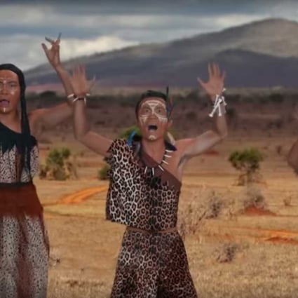 An online video shows gamers in leopard print costumes singing about being “African tribal chiefs”. (Picture: Jason Wu)

