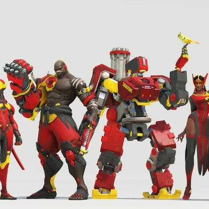The Shanghai Dragons, owned by NetEase, play in red character uniforms. (Picture: OWL)