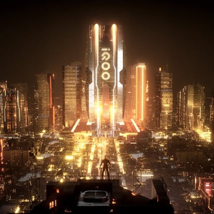 What this futuristic fake city has to do with Vivo’s new phone, we have no idea. (Picture: Weibo)