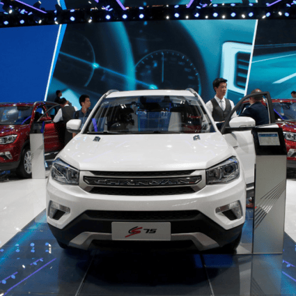 Changan Automobile's CS75 SUV displayed at a car show in Beijing in 2016. Some models from the series are equipped with self-parking. (Picture: Kim Kyung-Hoon/Reuters)