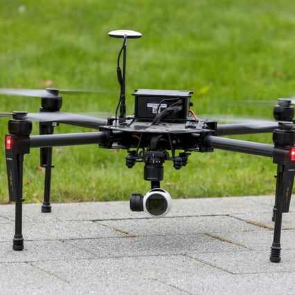 This DJI Matrice 100 drone is one of the company’s enterprise models. (Picture: Paul Faith/Bloomberg)