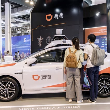 Didi Chuxing demonstrates an autonomous vehicle at the World Artificial Intelligence Conference in Shanghai on August 29, 2019. (Picture: Qilai Shen/Bloomberg)