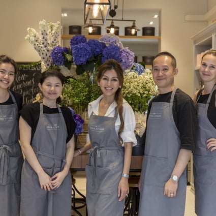 Lelian Chew (centre), founder of Singapore company, The Floral Atelier – which uses the cloud accounting platform, Xero – with members of her team.