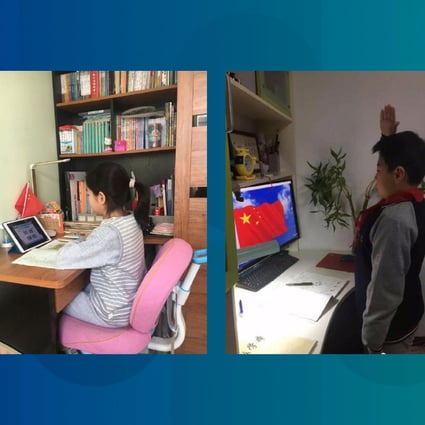 Students in China are tuning in for classes and flag raising ceremonies on the internet. (Picture: Weibo) 